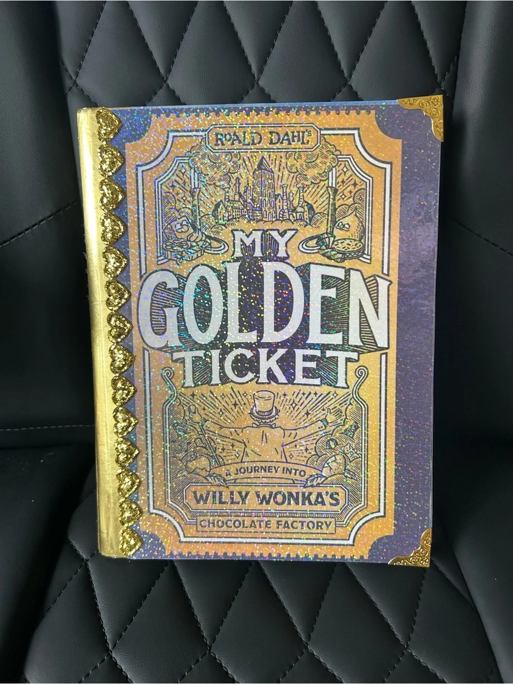 Handmade My Golden Ticket Journal Holographic Gold & Purple